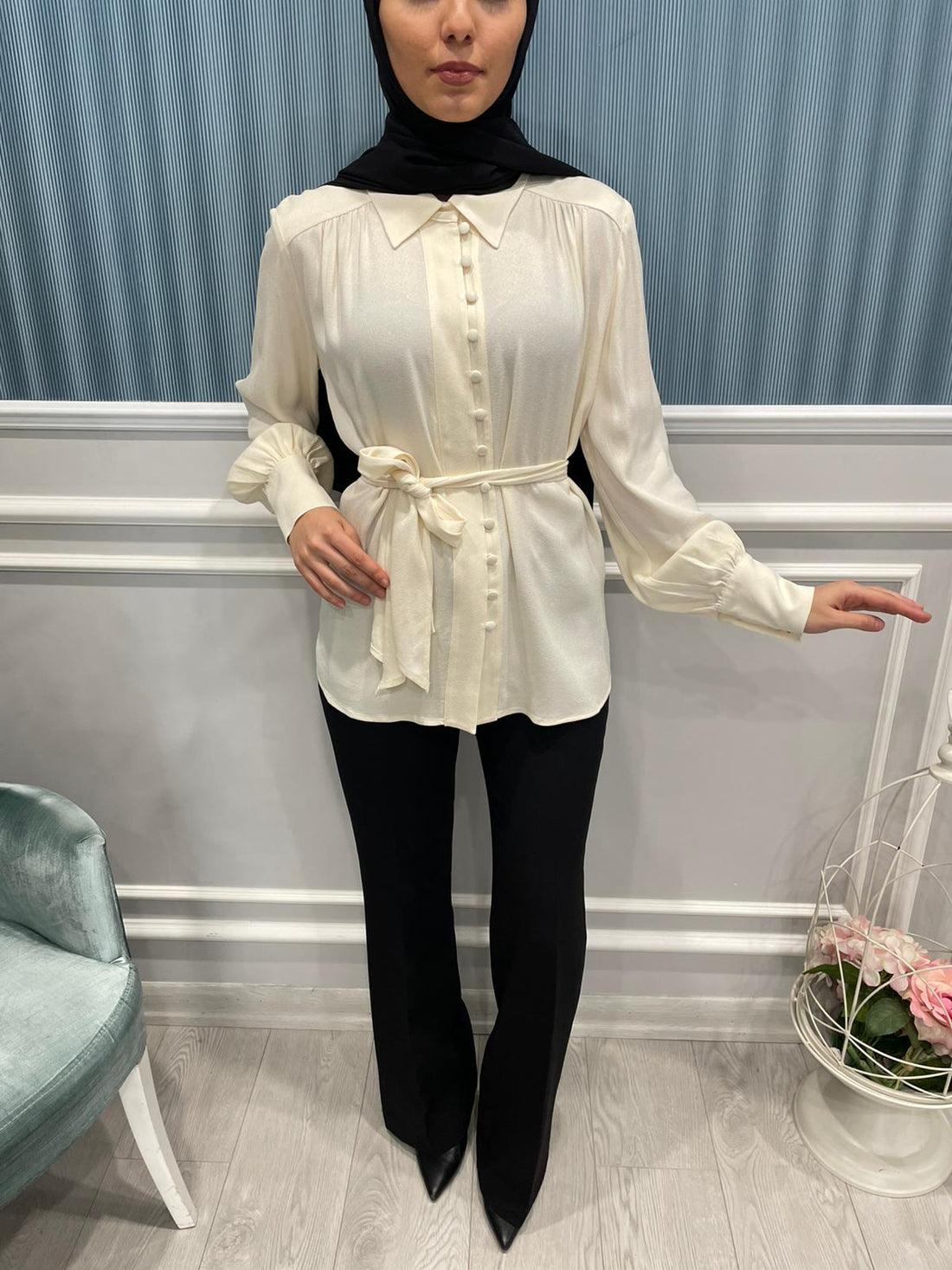 DÜĞMELİ REGULAR UZUN KOLLU VİSKON GÖMLEK