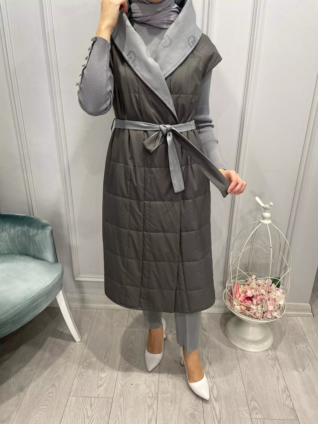 İÇİ TRİKO ASTARLI KAPŞONLU YELEK