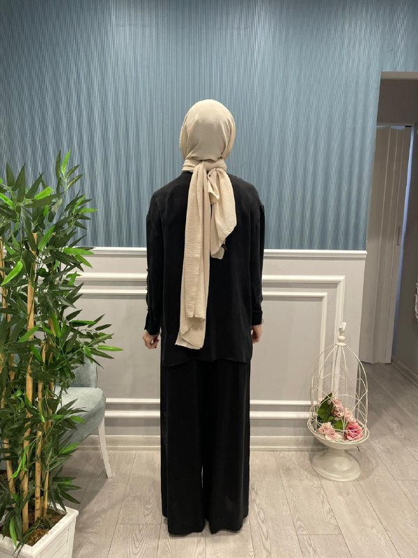 KOLLARI DÜĞME DETAYLI KUPRA GÖMLEK