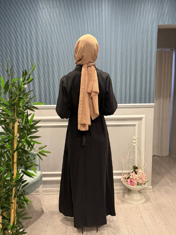 CLANDE ÇITÇIT DÜĞMELİ ÖNDEN CEPLİ ELBİSE