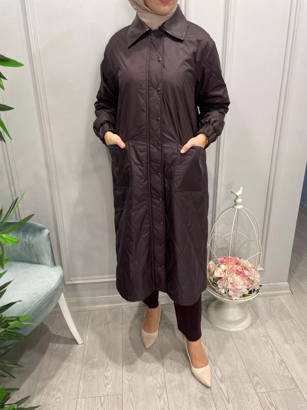 BAKLAVA DESENLİ TRENÇKOT