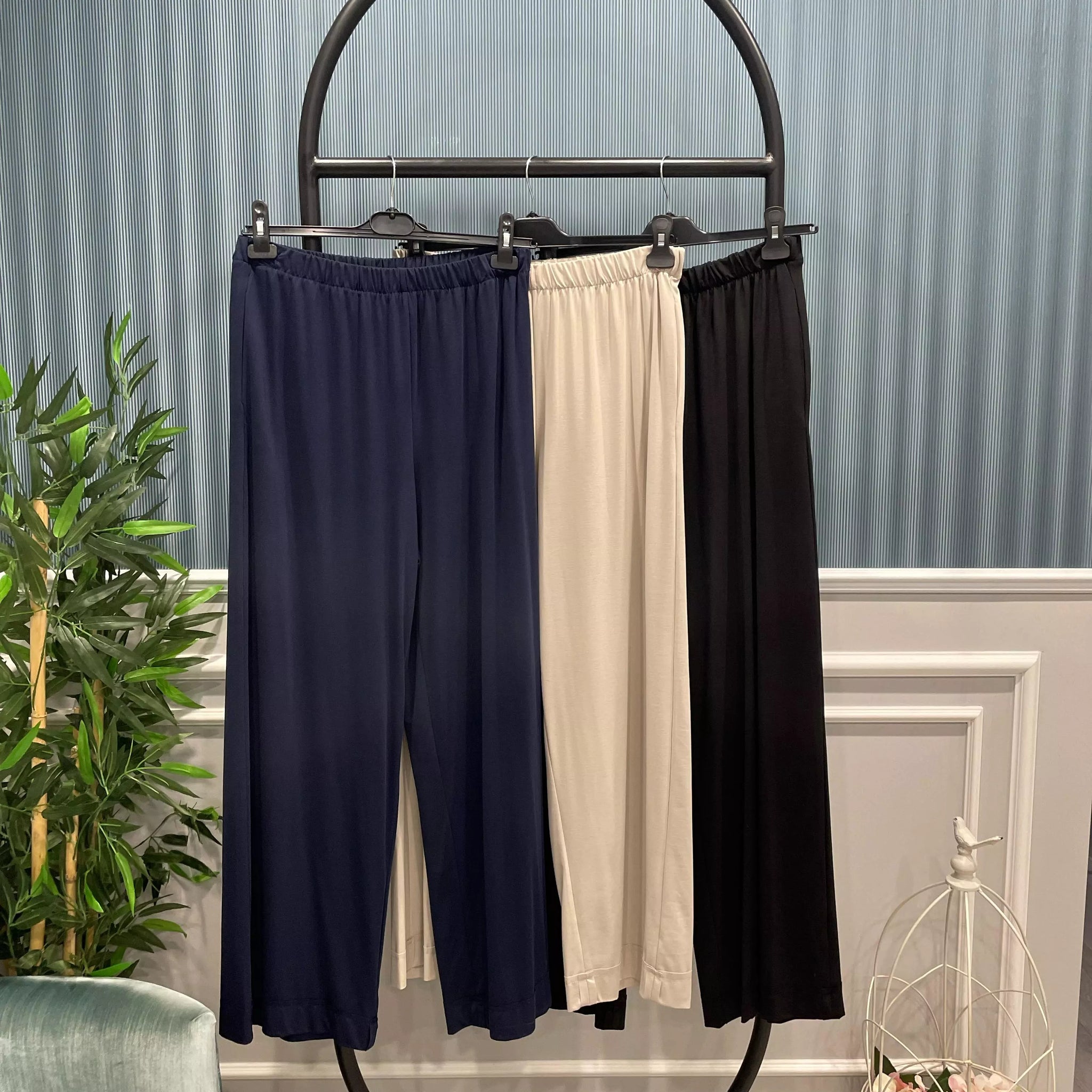 PAÇA KATLAMA DİKİŞ BELİ LASTİKLİ BOL PAÇA BAMBU PANTOLON