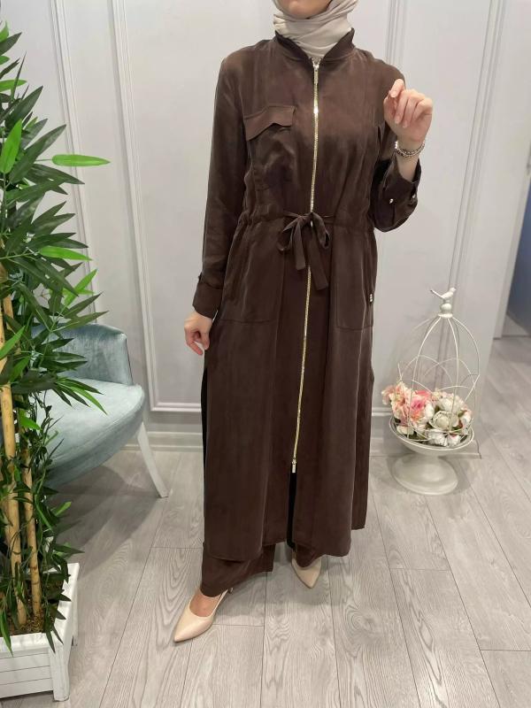 KUPRA%20İPEK%20BELİ%20LASTİKLİ%20KAKAO%20PANTOLON