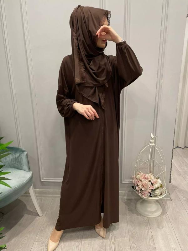 KENDİNDEN%20ŞALLI%20KAHVERENGİ%20NAMAZ%20ELBİSESİ
