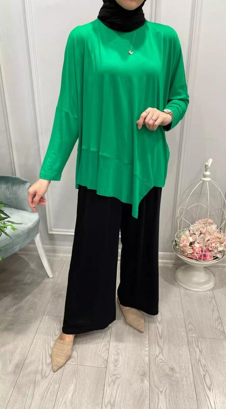 VİSCON%20LİKRALI%20YEŞİL%20BLUZ