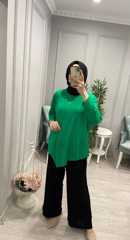VİSCON%20LİKRALI%20YEŞİL%20BLUZ