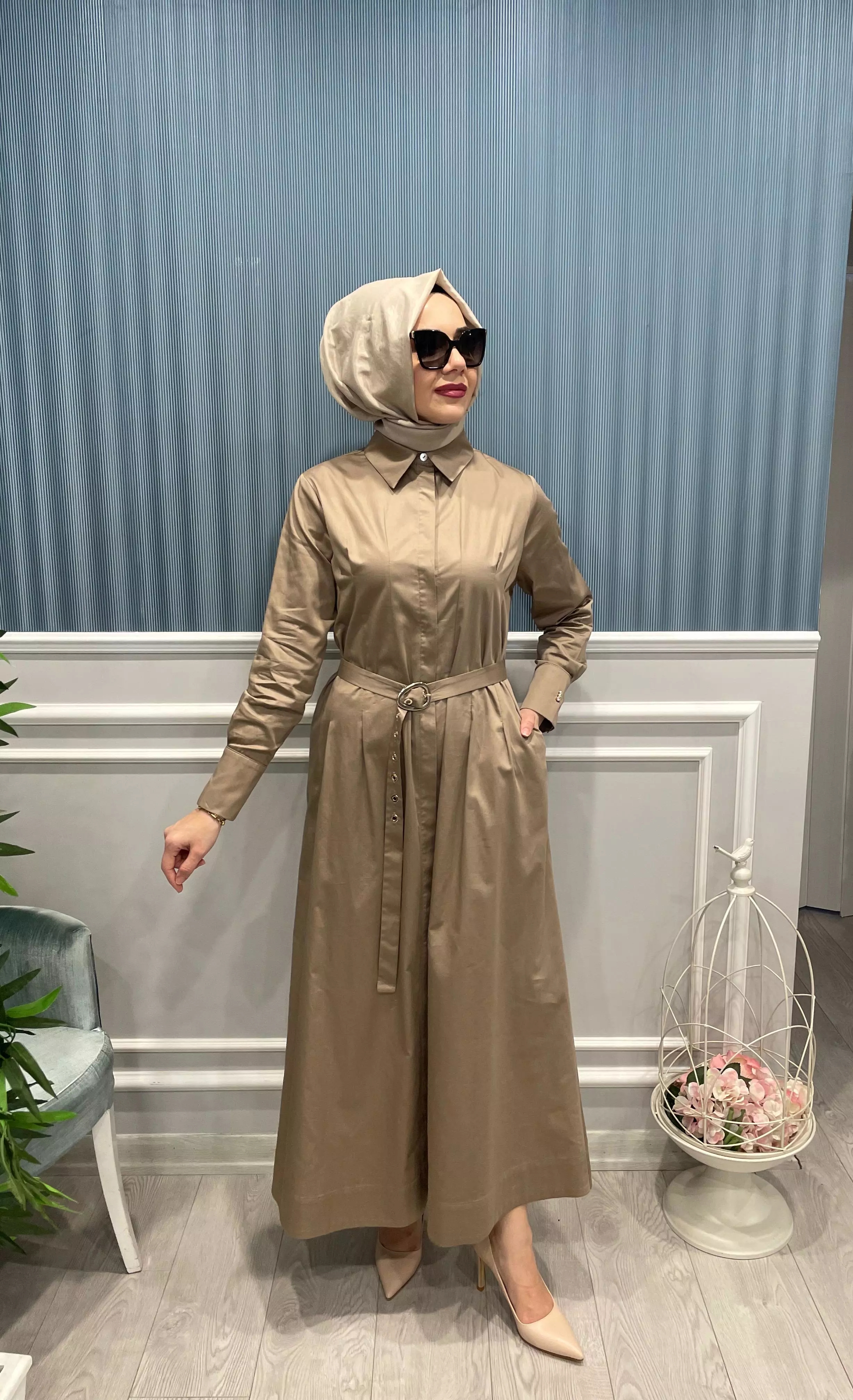 SEYYAR%20KEMERLİ%20COTTON%20ELBİSE