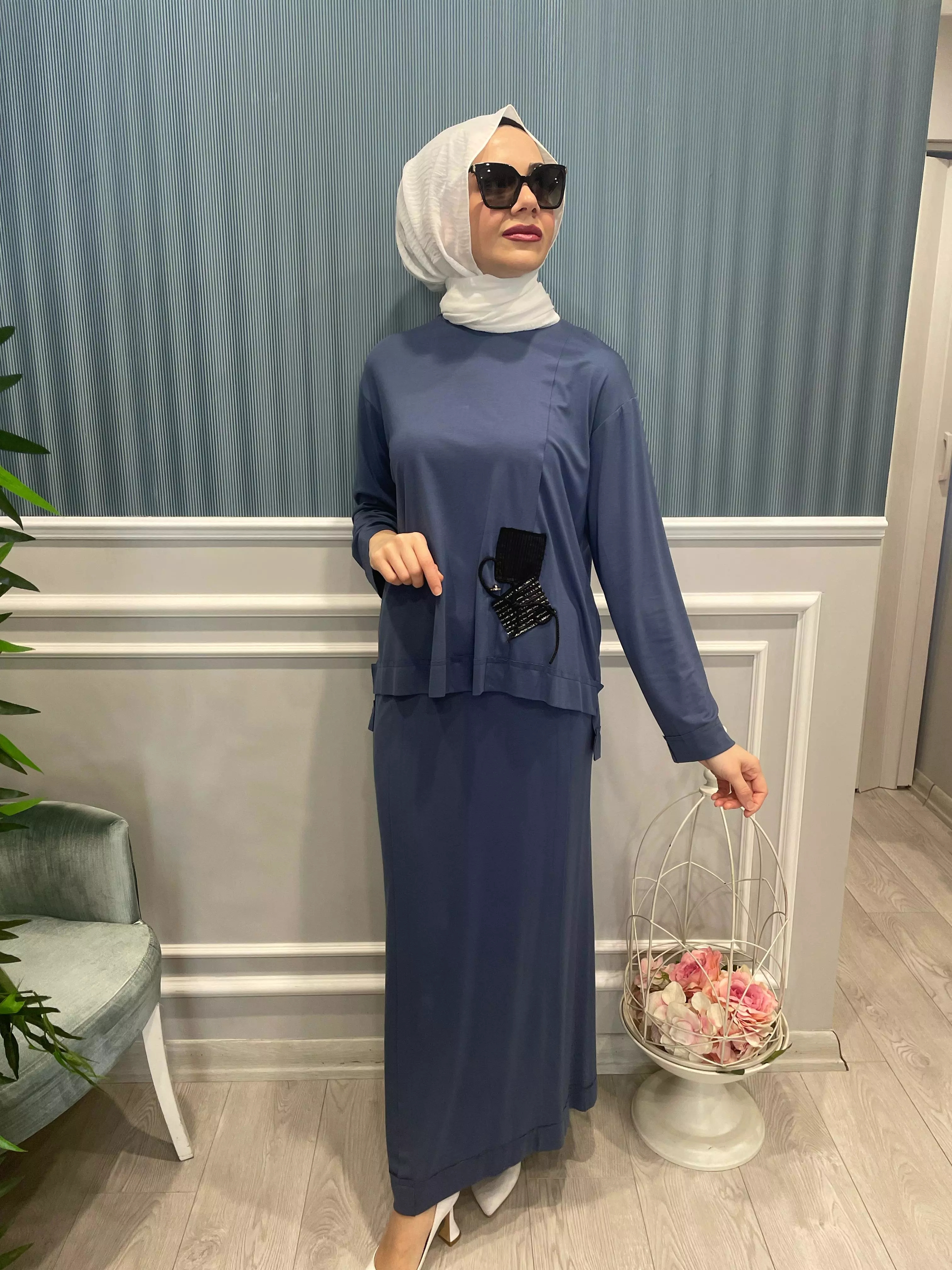 TUNİĞİN%20ÖNÜ%20İP%20YAMA%20DETAY%20KAPLAMALI%20BAMBU%20ETEKLİ%20TAKIM