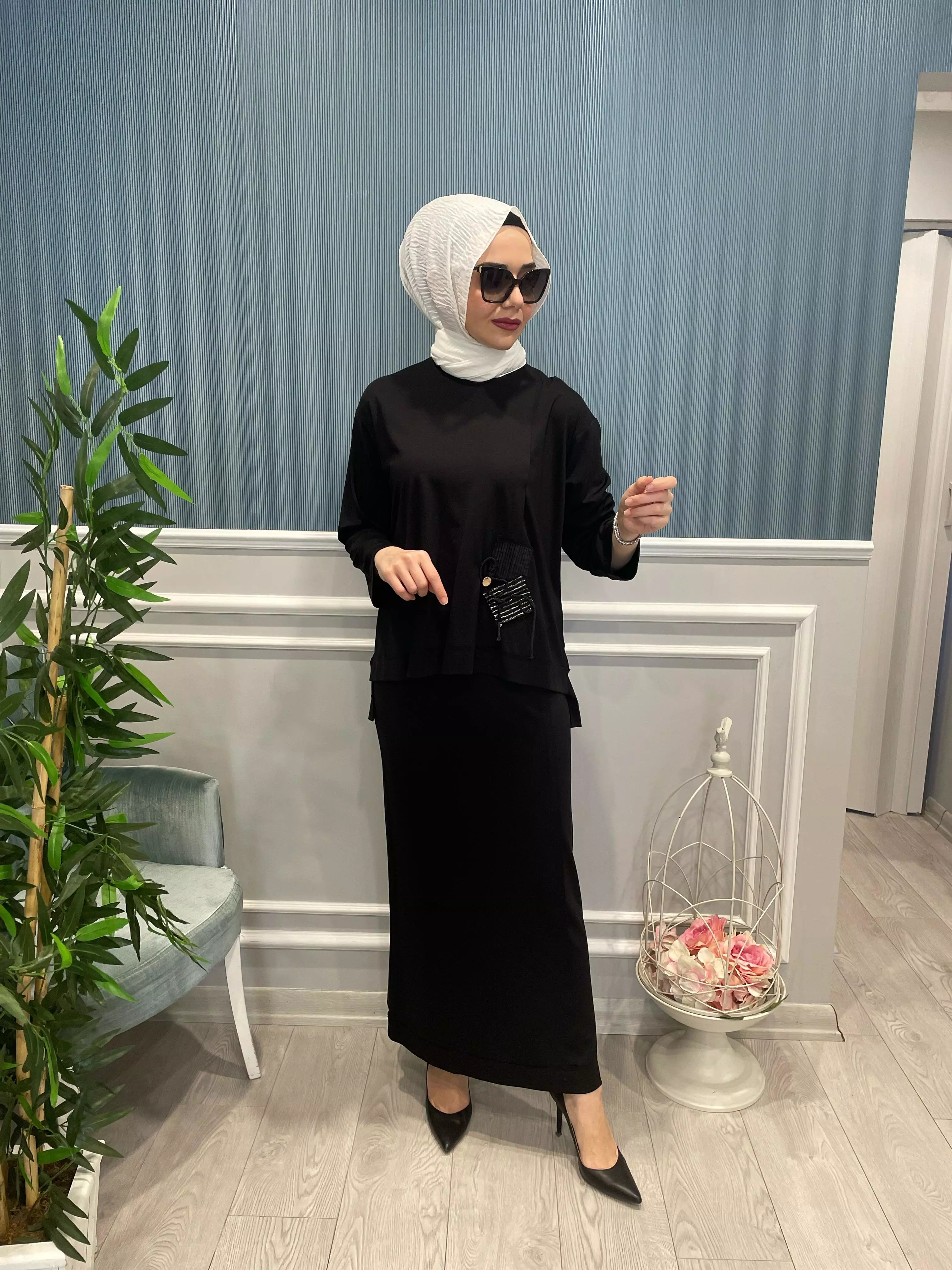 TUNİĞİN%20ÖNÜ%20İP%20YAMA%20DETAY%20KAPLAMALI%20BAMBU%20ETEKLİ%20TAKIM