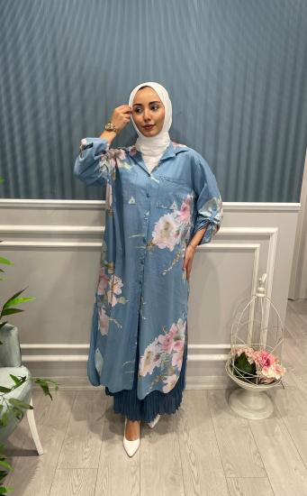 Pamuk Çiçek Desenli Gömlek -Vavel Butik