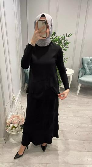 Şifon Detaylı Etekli Takım -Vavel Butik