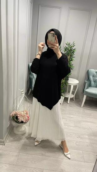 Viscon Likralı Asimetrik Kesimli Bluz-Vavel Butik