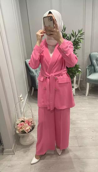 Blazer Beli Kuşaklı Takım-Vavel Butik