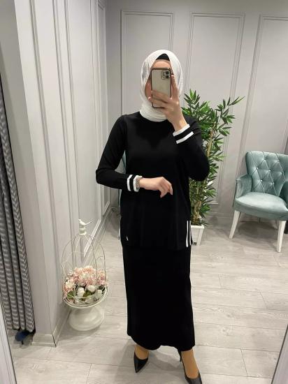 Kolu Çizgili Bluz -Vavel Butik