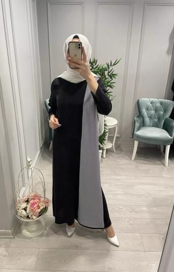 Kupra İpek Tek Yanı Desenli Elbise  -Vavel Butik