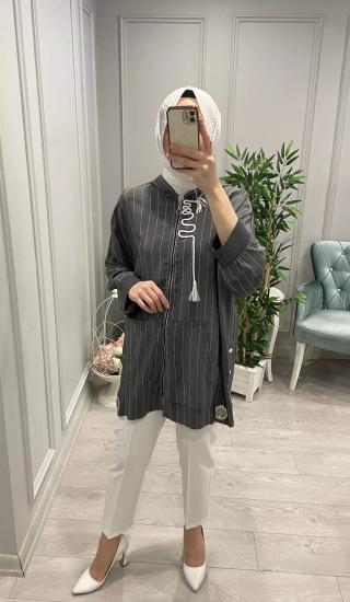 Çizgili Ceket-Vavel Butik