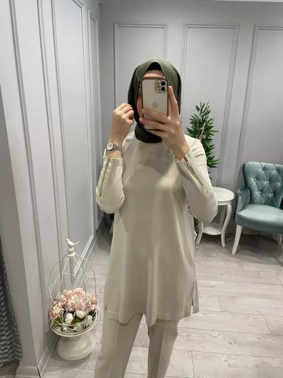 Kolları Fermuarlı Bluz -Vavel Butik