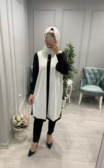 Önü Merserize Arkası Kupra İpek Bluz -Vavel Butik