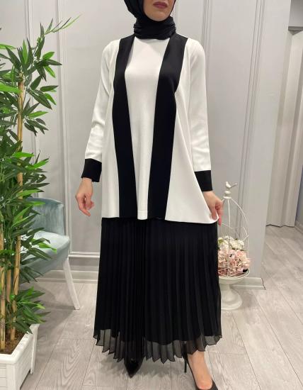 Şifon Pilise Etek -Vavel Butik
