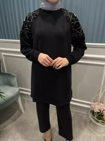 Modal Kolları Taşlı Bluz -Vavel Butik