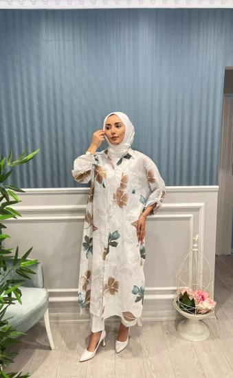 Pamuk Yaprak Desenli Gömlek -Vavel Butik