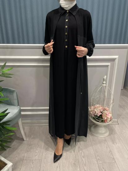 Kupra İpek Kolsuz, Yakalı İç Elbise -Vavel Butik