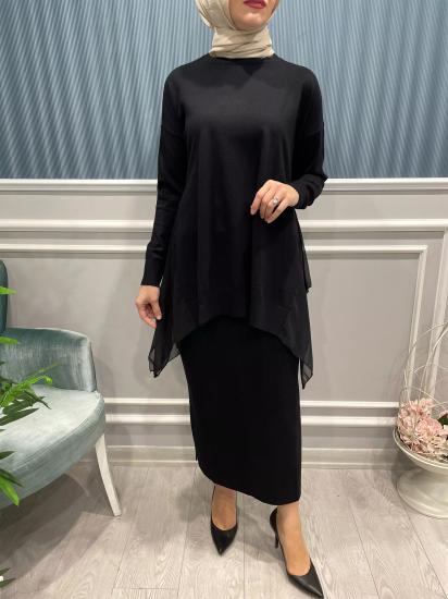 Şifon Detaylı Triko Tunik -Vavel Butik