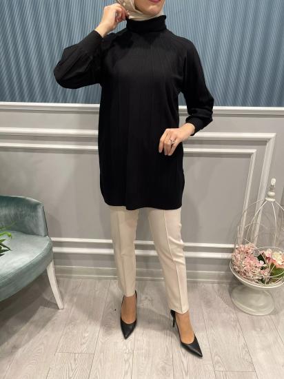 Boğazlı Triko Tunik -Vavel Butik