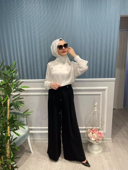 Vien Salaş Kesim Bol Paça Yüksek Bel Pantolon -Vavel Butik