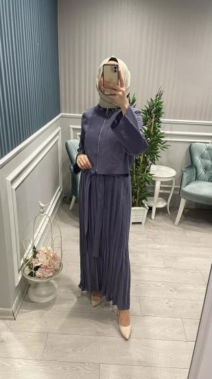 Arkası Çapraz Bağlamalı Bolerolu Elbise -Vavel Butik