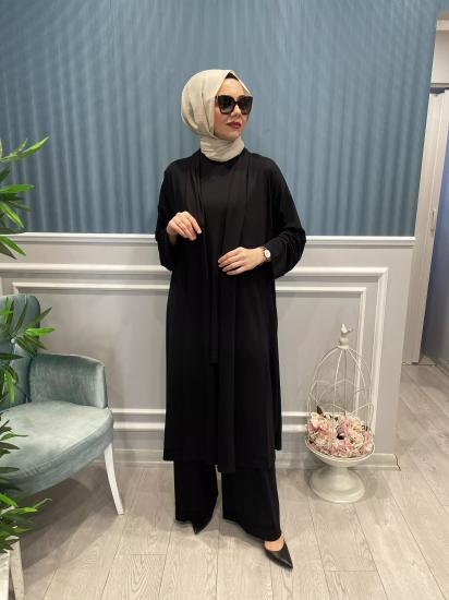Paça Katlama Dikiş Beli Lastikli Bol Paça Bambu Pantolon -Vavel Butik