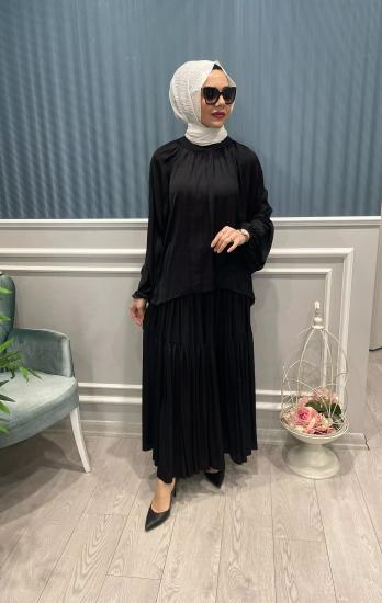 Yakası Büzgülü Çingene Etekli Takım -Vavel Butik