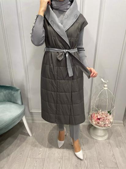 İçi Triko Astarlı Kapşonlu Yelek -Vavel Butik