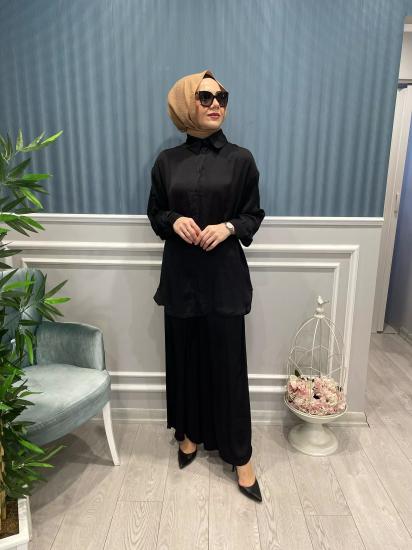 Önden Düğmeli Pantolon Tunik Takım -Vavel Butik
