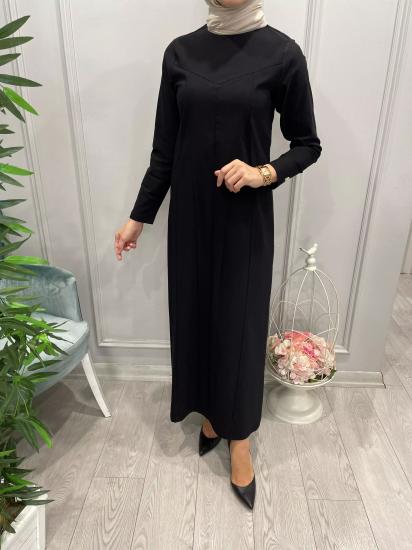 Uzun Kollu Kumaş Elbise -Vavel Butik