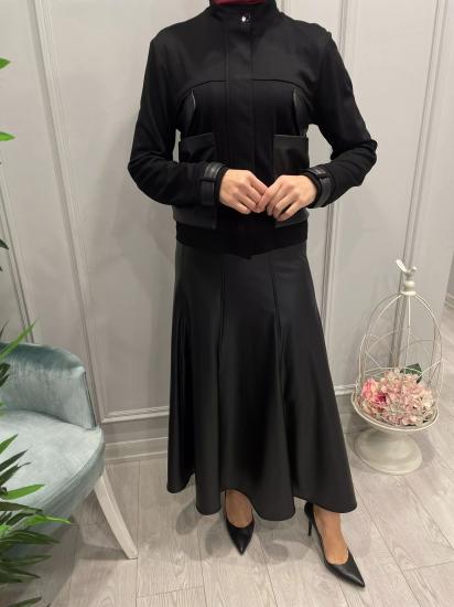Deri Detaylı Ceket -Vavel Butik
