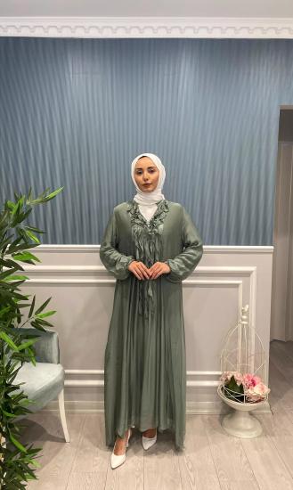 İpek İçi Penye Astarlı Elbise -Vavel Butik