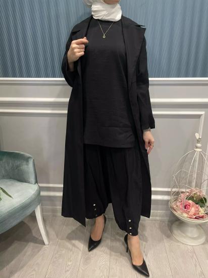 Paçası Yarım Lastikli Ve Üç Çıt Çıtlı Dubai Pantolon -Vavel Butik