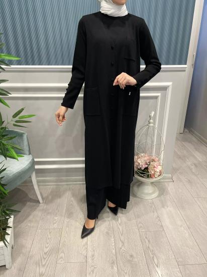 Düğmeli Basic Hırka -Vavel Butik