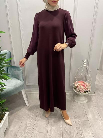 Kolları Kupra İpek Balon Kol Elbise -Vavel Butik