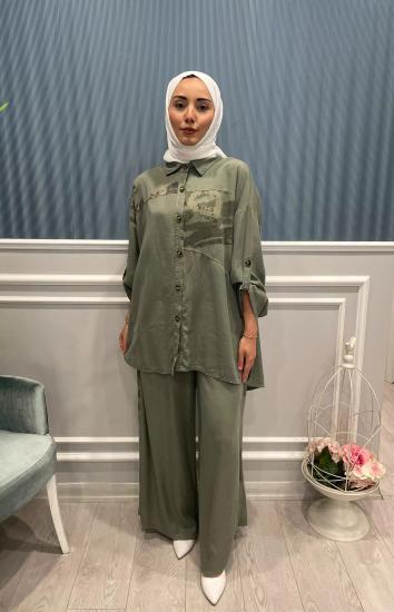 Tencel Desenli Takım -Vavel Butik