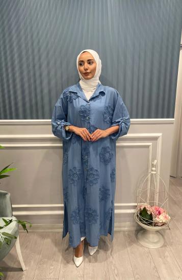 Delik İşi Uzun Gömlek -Vavel Butik