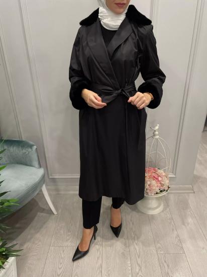 Kürklü Triko Astarlı Trençkot -Vavel Butik