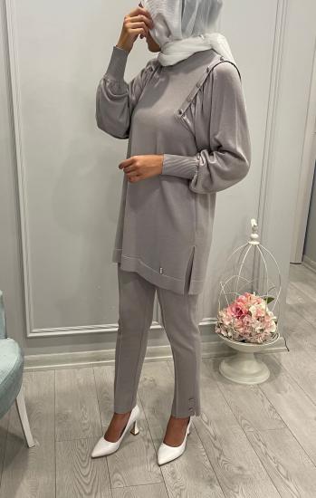 Paçası Düğmeli Pantolon -Vavel Butik